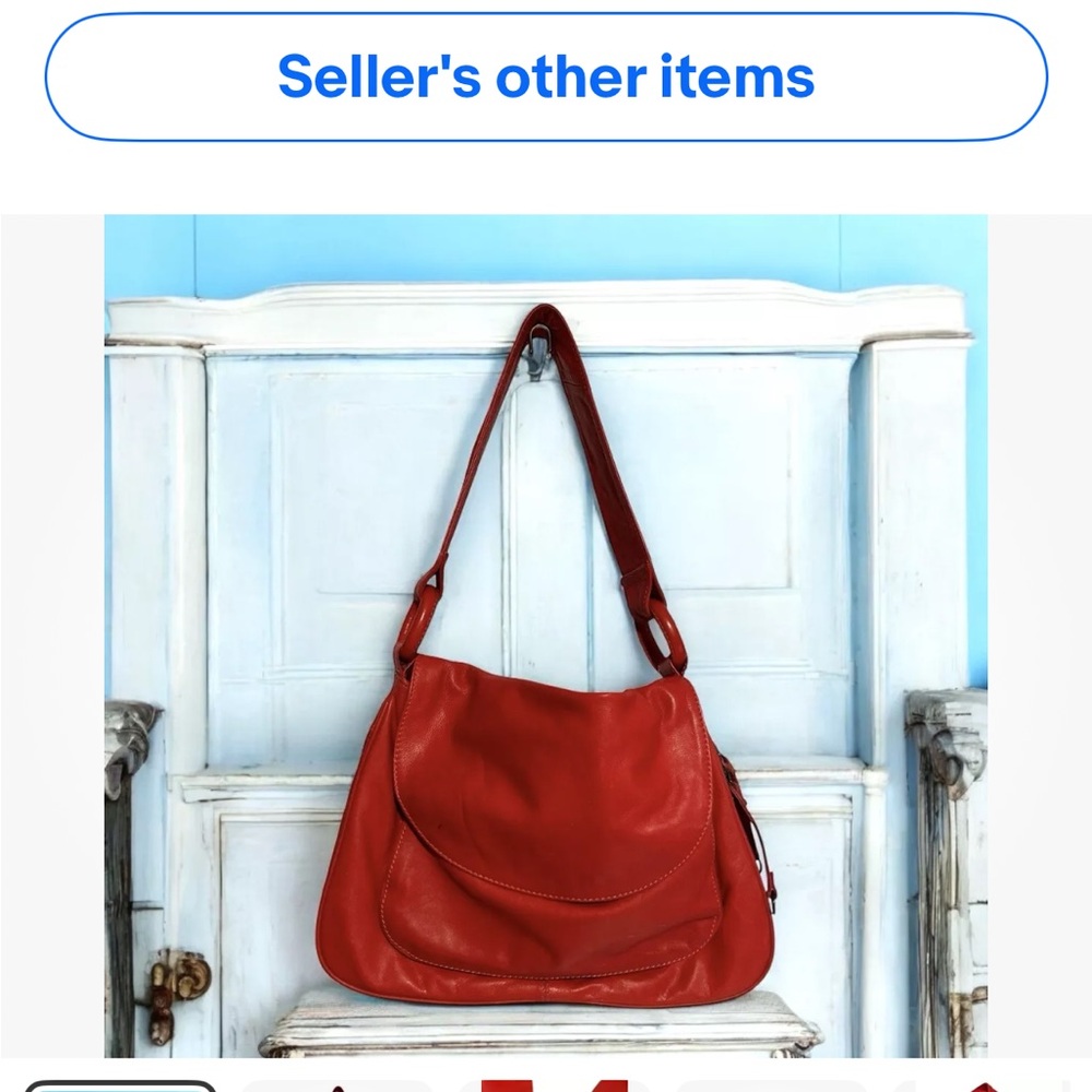 Red Leather Shoulder Latino bag